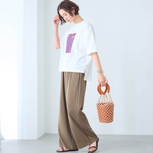 モデル身長168cm／M ※写真は撮影用のため股下+6cmになります。パンツのみ着用