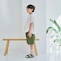 サンドベージュ／モデル身長130㎝・130サイズ着用