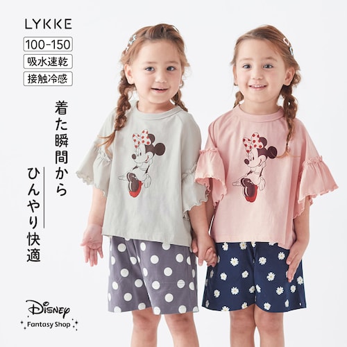 身生地綿100％の接触冷感フリル使いドライＴシャツ「ミニーマウス」