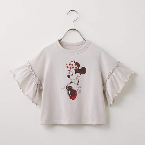 身生地綿100％の接触冷感フリル使いドライＴシャツ「ミニーマウス」