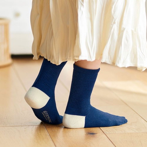 【クリアランス】【1回のみお届け】[92／ネイビー] ストレスフリーなＬ字型ソックス