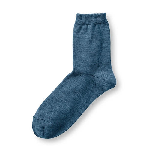 【クリアランス】【1回のみお届け】[デニム杢] 基本のウール混薄手くつした