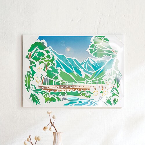 【クリアランス】【1回のみお届け】[高原のせせらぎ] 旅する気分で楽しむ白い切り絵手作りキット