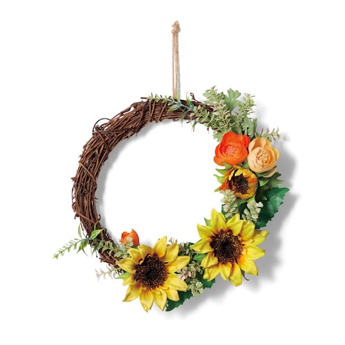 【クリアランス】【1回のみお届け】[黄色い花のリース] アーティフィシャルフラワーで作るリース＆スワッグ手作りキット