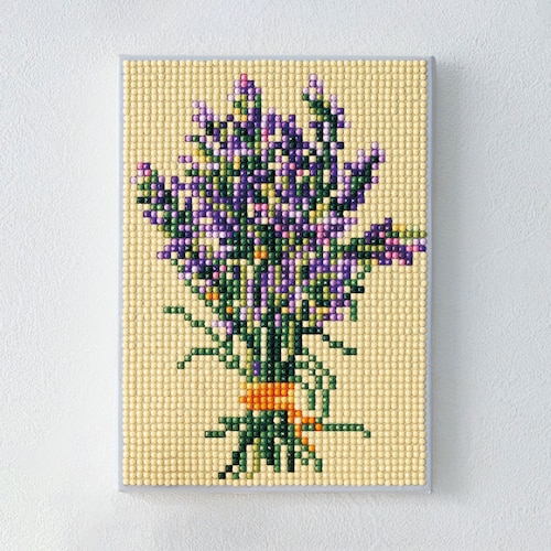 【クリアランス】【1回のみお届け】[ラベンダー] ダイヤモンドフィックスで作るお花のアート手作りキット