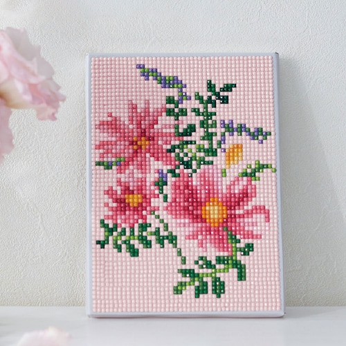 【クリアランス】【1回のみお届け】[コスモス] ダイヤモンドフィックスで作るお花のアート手作りキット