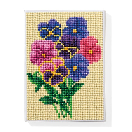 【クリアランス】【1回のみお届け】[パンジー] ダイヤモンドフィックスで作るお花のアート手作りキット