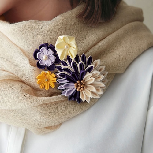 【クリアランス】【1回のみお届け】[ヤグルマソウ] 村田翠奈・カット済み！晴れの日つまみ細工手作りキット