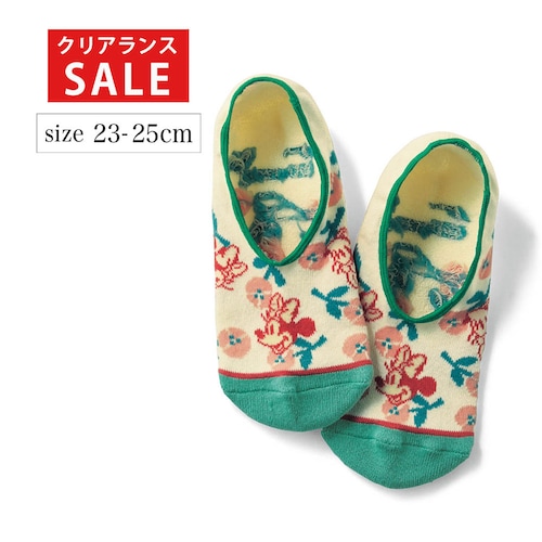 【クリアランス】【1回のみお届け】[ミニーマウス] 足裏パイルが気持ちいいスニーカー丈ソックス「ディズニーシリーズ」