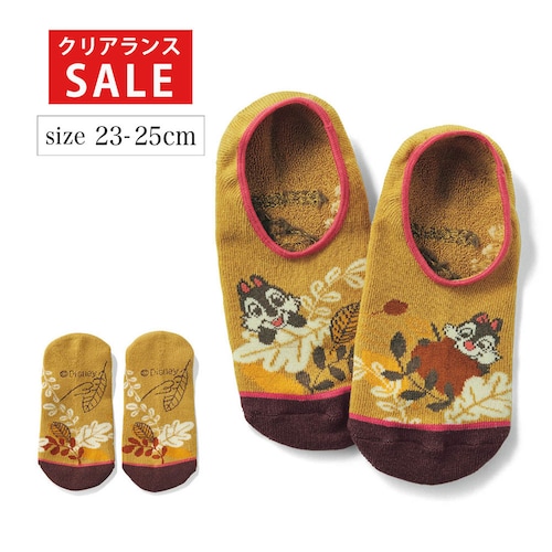 【クリアランス】【1回のみお届け】[チップ＆デール] 足裏パイルが気持ちいいスニーカー丈ソックス「ディズニーシリーズ」