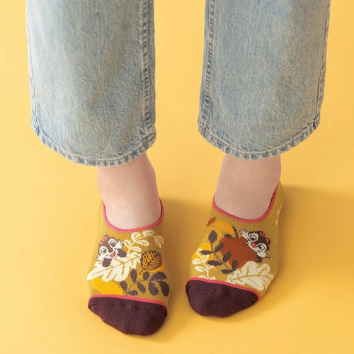 【クリアランス】【1回のみお届け】[チップ＆デール] 足裏パイルが気持ちいいスニーカー丈ソックス「ディズニーシリーズ」