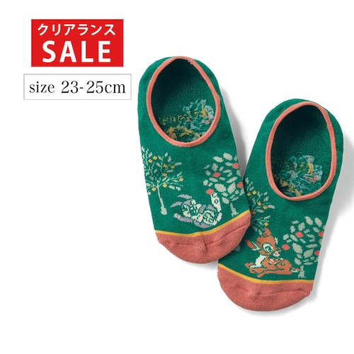 【クリアランス】【1回のみお届け】[バンビ&とんすけ] 足裏パイルが気持ちいいスニーカー丈ソックス「ディズニーシリーズ」