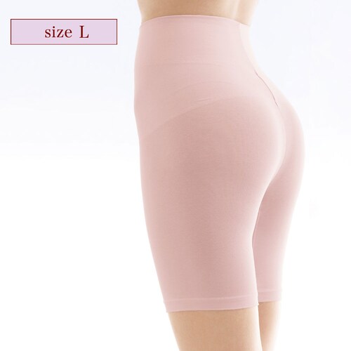 【クリアランス】【1回のみお届け】[ソフトピンク][Lサイズ] ホールドミー骨盤サポートすっきりパンツ（三分丈）