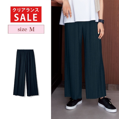 【クリアランス】【1回のみお届け】[ブラック][Mサイズ] シルエットがきれいなプリーツパンツ