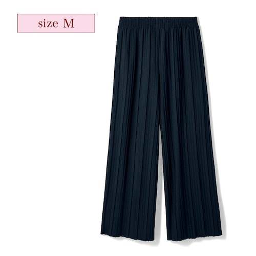 【クリアランス】【1回のみお届け】[ブラック][Mサイズ] シルエットがきれいなプリーツパンツ