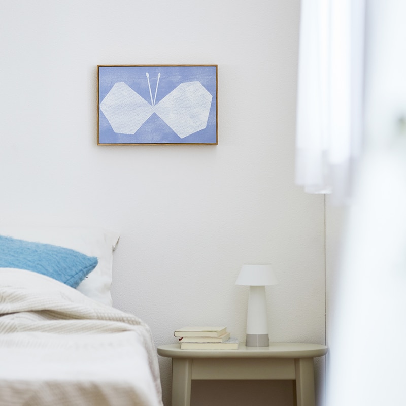 穏やかなブルーの色調が美しく、リラックスムードを演出します。