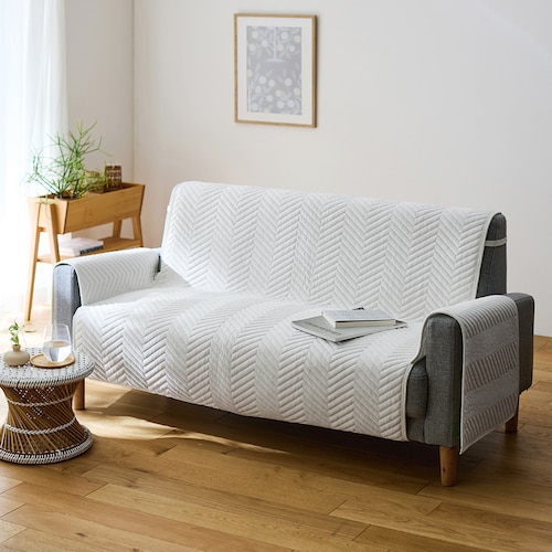 【綿冷感】ドライな肌触りで蒸れにくい肘掛け付きソファーカバー