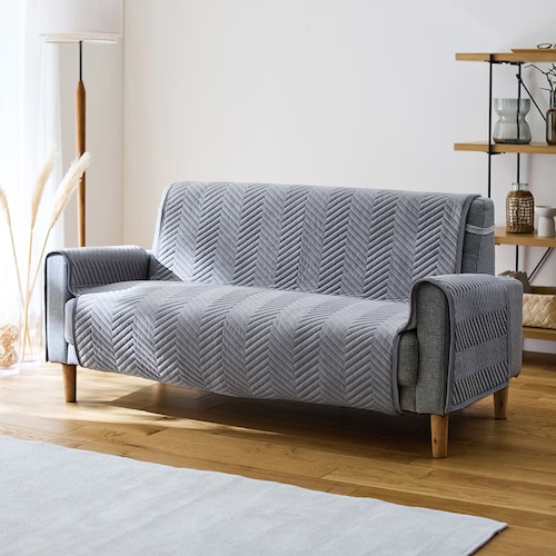 【綿冷感】ドライな肌触りで蒸れにくい肘掛け付きソファーカバー