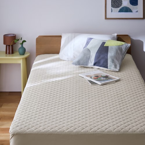 【綿冷感】ドライな肌触りで蒸れにくいボックスシーツ型敷きパッド