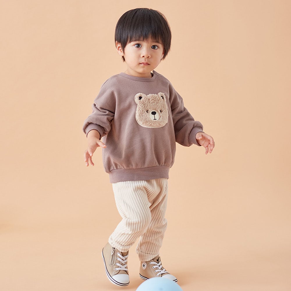 くま（チョコレートブラウン）／モデル身長85cm・80サイズ着用・体重11kg
