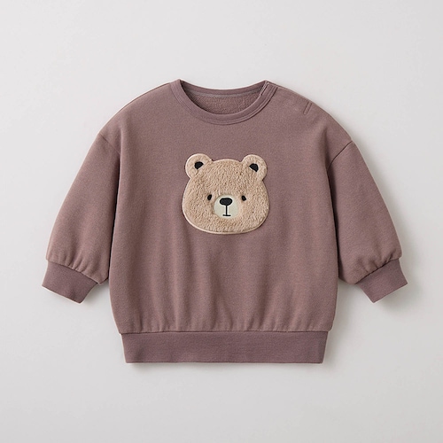 アニマルかわいいボアアップリケ裏毛スウェットシャツ 【ベビー服 長袖】