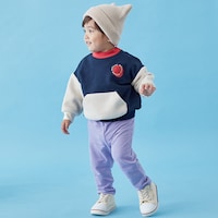 ネイビー×アイボリー／モデル身長84.0cm・80サイズ着用・体重11.8kg