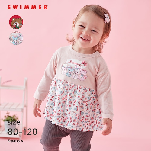 SWIMMERコラボ ギャザー長袖Ｔシャツ 【ベビー服】【子供服】