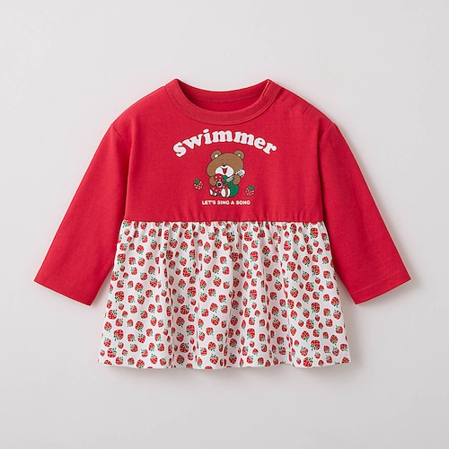 SWIMMERコラボ ギャザー長袖Ｔシャツ 【ベビー服】【子供服】