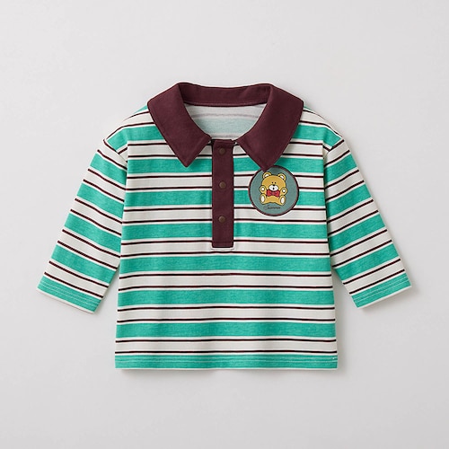 SWIMMERコラボ 胸アップリケ襟付き長袖Ｔシャツ 【ベビー服】【子供服】