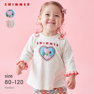 【スイマー/SWIMMER】SWIMMERコラボ 肩リボン長袖Tシャツ 【ベビー服】【子供服】