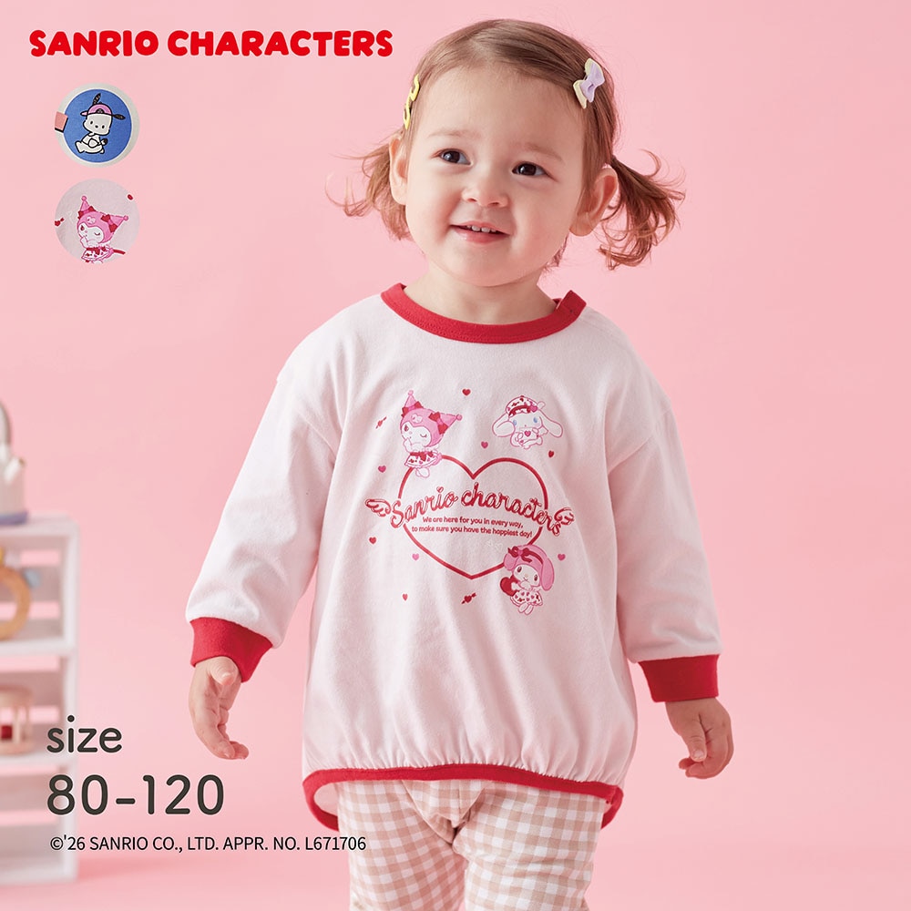 【サンリオキャラクターズ】前後差デザイン長袖Tシャツ(サンリオキャラクターズ) 【ベビー服】【子供服】