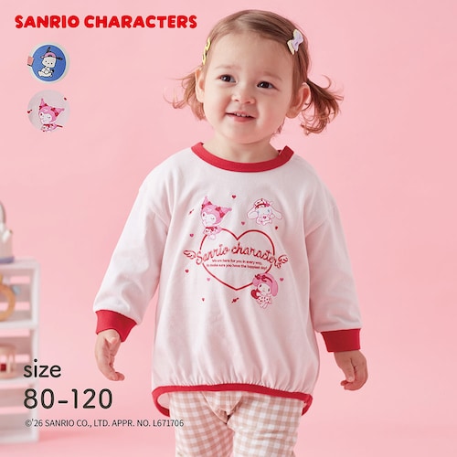 前後差デザイン長袖Ｔシャツ（サンリオキャラクターズ） 【ベビー服】【子供服】