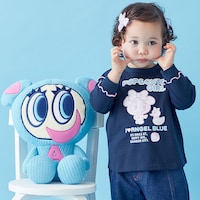 ネイビー×ピンク／モデル身長80.6cm・80サイズ着用・体重12kg