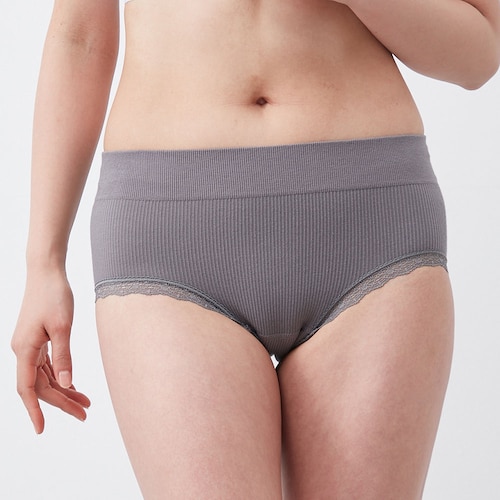 リブ成型編みFITサニタリーショーツ