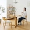 テーブル、チェア2脚/ナチュラル