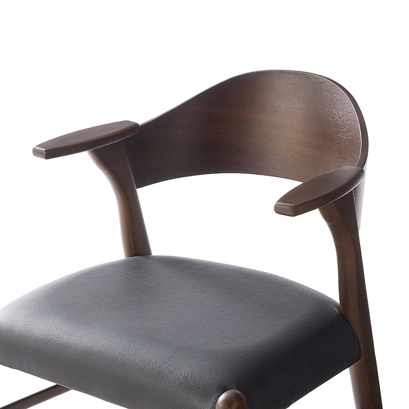 ゆったりもたれられる背もたれ・肘掛部アップ　ダークブラウン/チェア