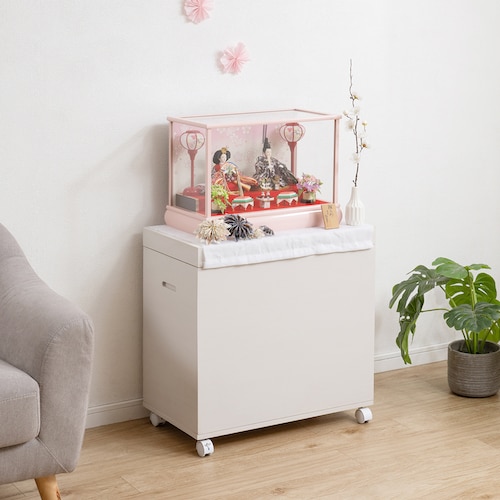 ケースのまま収納&飾れる総桐の雛人形収納ワゴン [日本製]