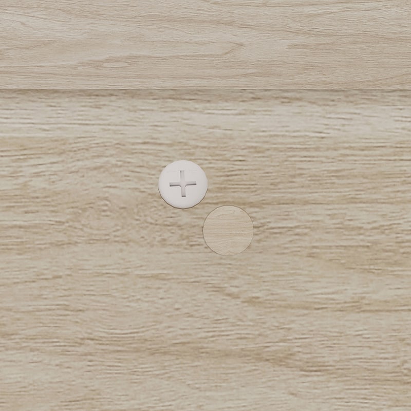 ネジ隠しのシール付き