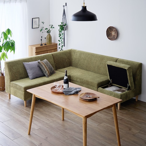 座面下収納付きカバーリングダイニングソファー ＜1人掛け／2人掛け／カウチ＞