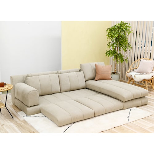 クッションで広く使えるくつろぎローソファー ＜フロアソファー＞