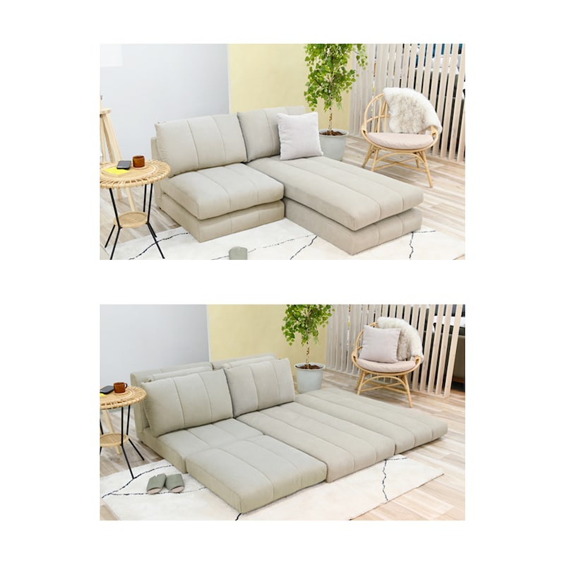 1人掛け+カウチのセットでコンパクトなカウチソファー