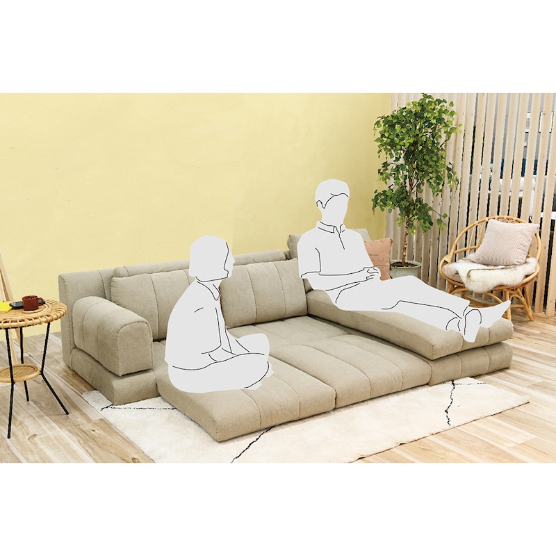 クッションの置き方で座面高さを変えてくつろぐことも可能