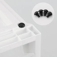 付属品/ 滑りにくいゴム脚付きでケースが引出しやすい。最下段ご使用ください。