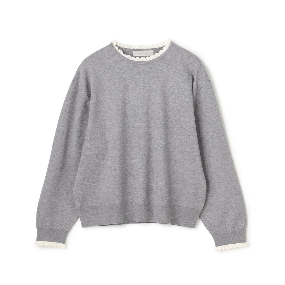 UNFILO／アンフィーロ】フリルトリミング ニット(オンワード樫山