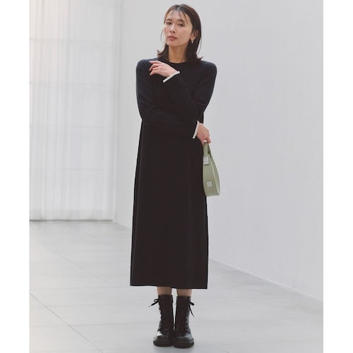 【UNFILO／アンフィーロ】フリルトリミング ニットワンピース