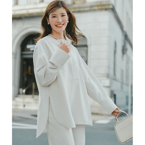 【UNFILO／アンフィーロ】ドライダブルクロス スキッパーブラウス