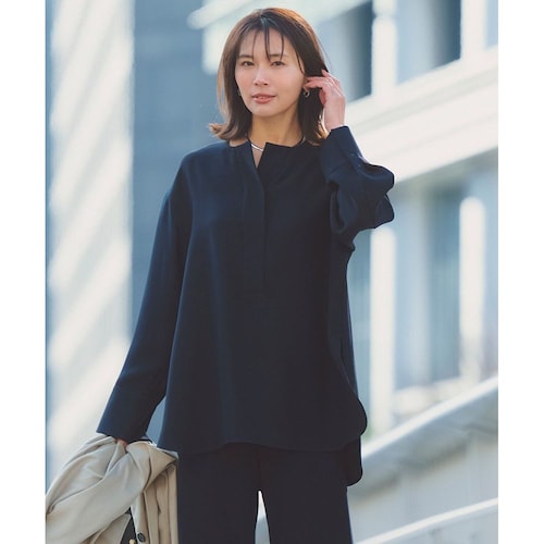 【UNFILO／アンフィーロ】ドライダブルクロス スキッパーブラウス