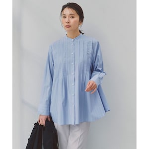 【オンワード樫山】【UNFILO/アンフィーロ】バンドカラー タックブラウス