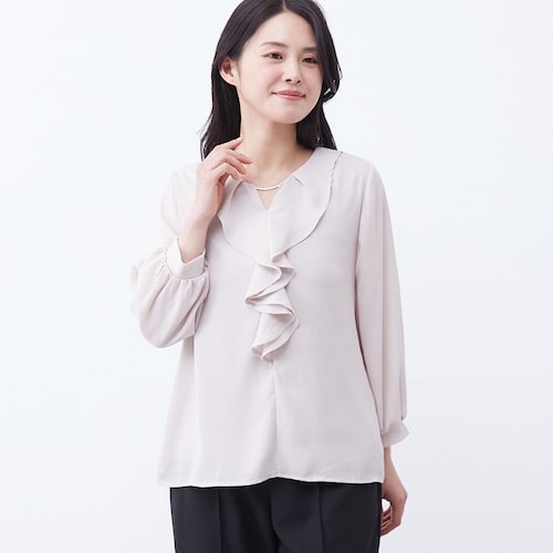 メタルバーフリルブラウス