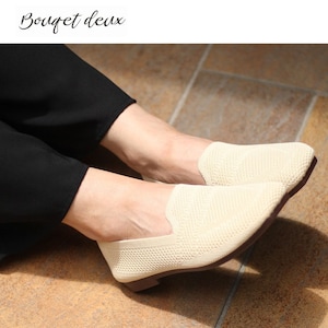 【ベルメゾン】素足でも爽やかに履ける洗えるスリッポンシューズ